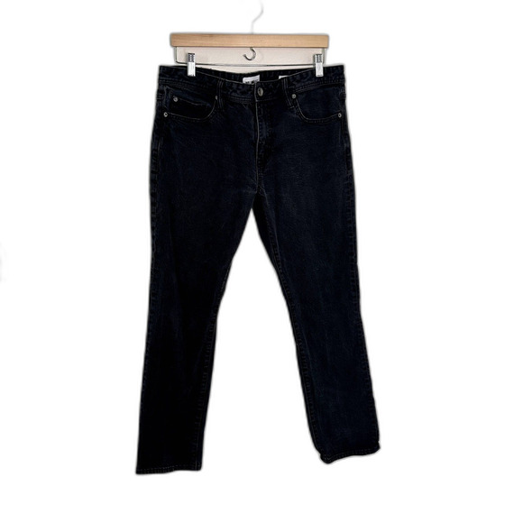 William Rast Dean Slim Straight Men's Black Jeans 34x30 Distressed Denim *stain - Picture 1 of 8